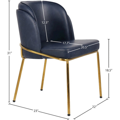 Jagger Navy Vegan Leather Dining Chair, Set of 2