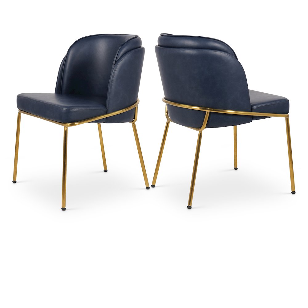 Jagger Navy Vegan Leather Dining Chair, Set of 2