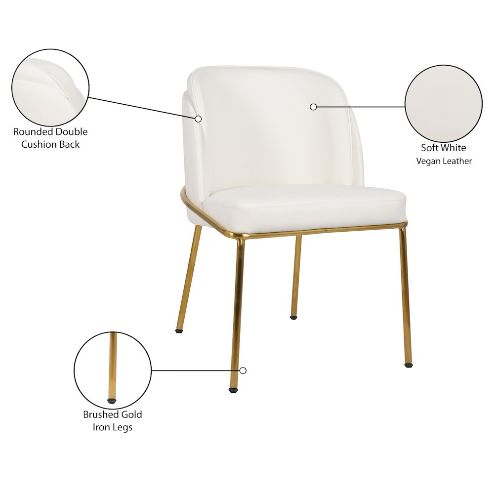 Jagger White Vegan Leather Dining Chair, Set of 2