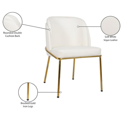 Jagger White Vegan Leather Dining Chair, Set of 2
