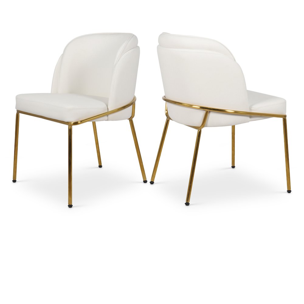 Jagger White Vegan Leather Dining Chair, Set of 2
