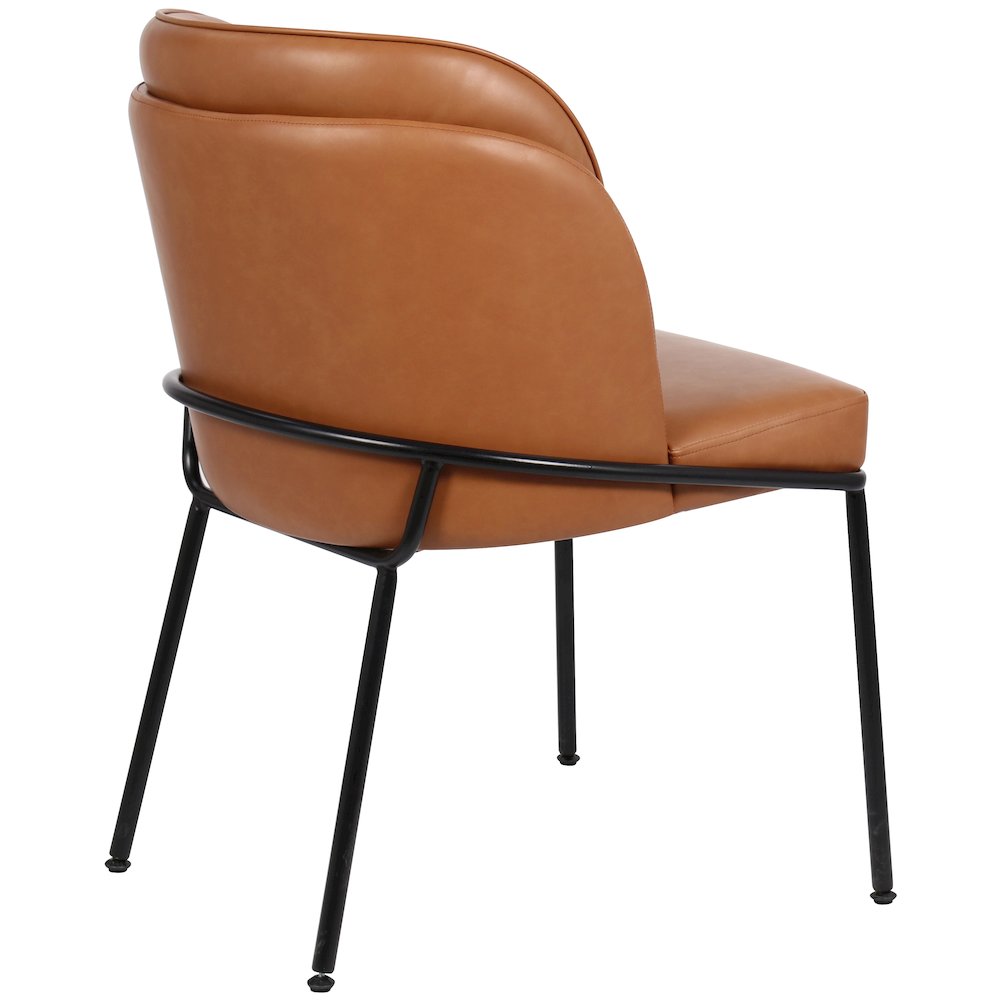 Jagger Cognac Vegan Leather Dining Chair, Set of 2