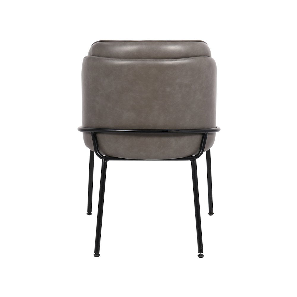 Jagger Grey Vegan Leather Dining Chair, Set of 2