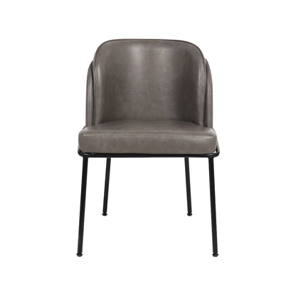 Jagger Grey Vegan Leather Dining Chair, Set of 2