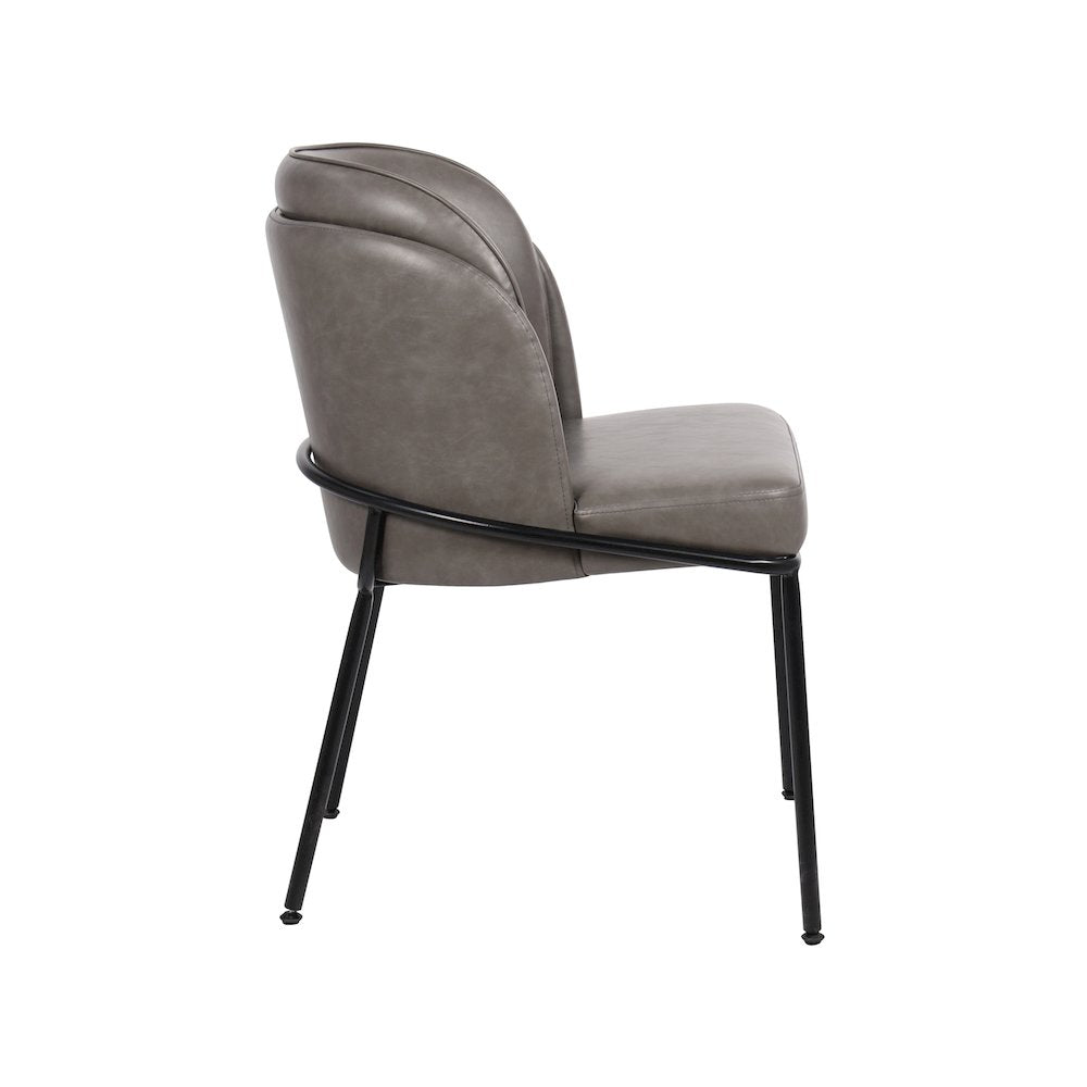 Jagger Grey Vegan Leather Dining Chair, Set of 2