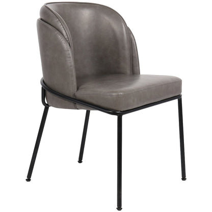 Jagger Grey Vegan Leather Dining Chair, Set of 2