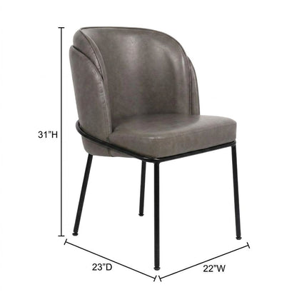Starlight Canyon Home Vegan Leather Dining Chairs Set of 2, Grey Vegan Leather