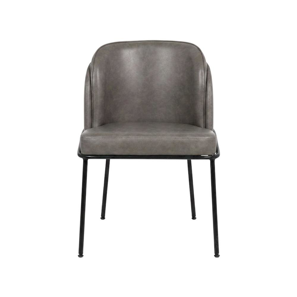 Starlight Canyon Home Vegan Leather Dining Chairs Set of 2, Grey Vegan Leather