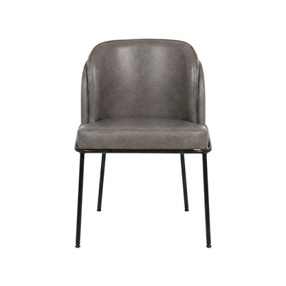 Starlight Canyon Home Vegan Leather Dining Chairs Set of 2, Grey Vegan Leather