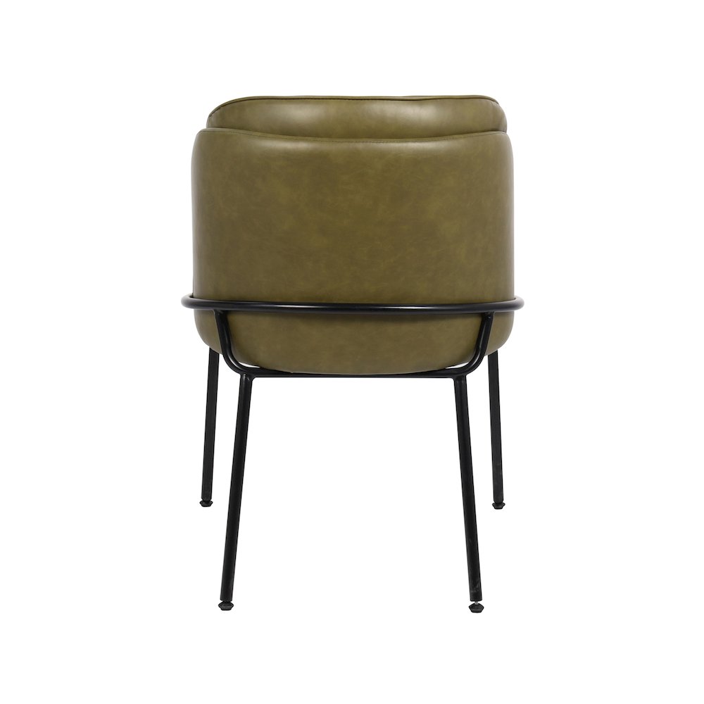 Jagger Olive Vegan Leather Dining Chair, Set of 2