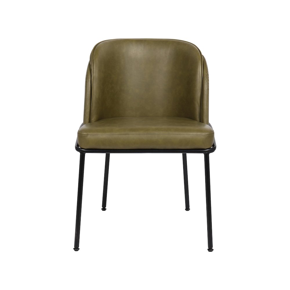 Jagger Olive Vegan Leather Dining Chair, Set of 2