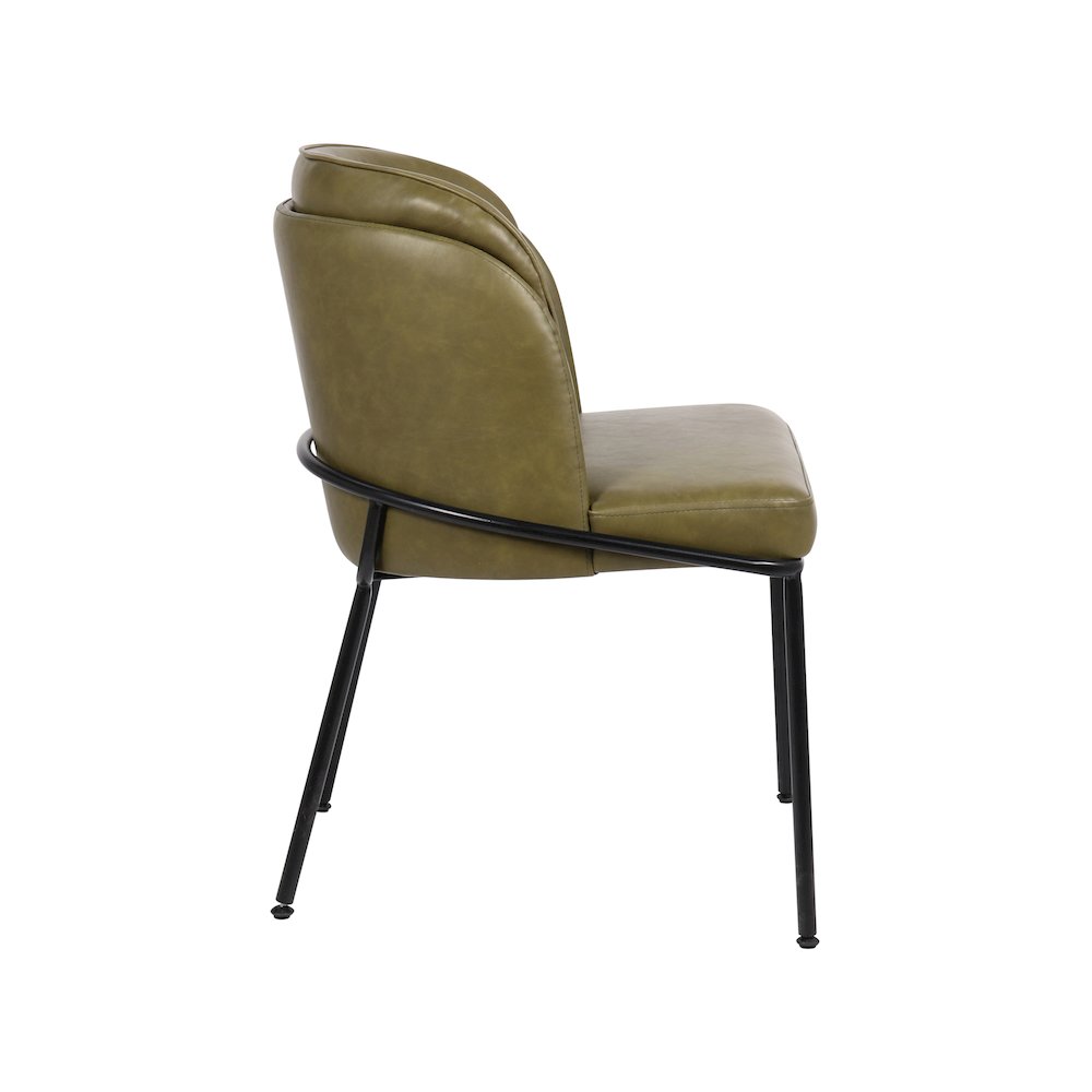 Jagger Olive Vegan Leather Dining Chair, Set of 2