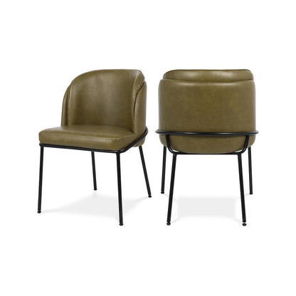 Jagger Olive Vegan Leather Dining Chair, Set of 2
