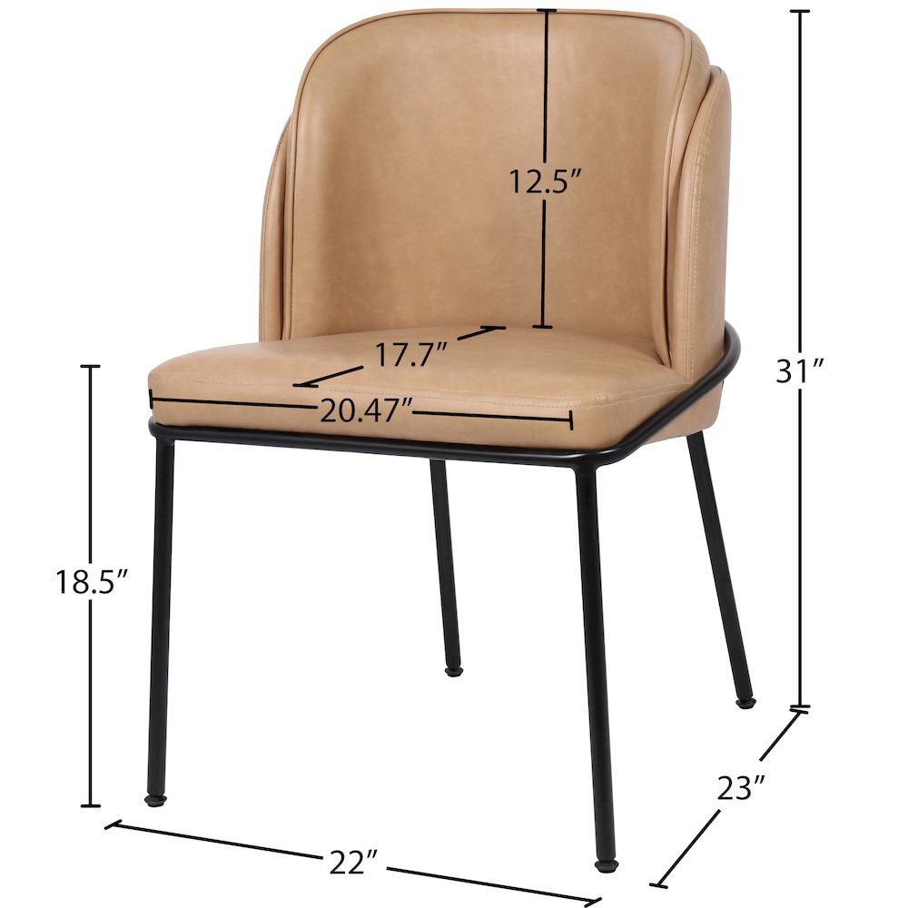 Jagger Tan Vegan Leather Dining Chair, Set of 2