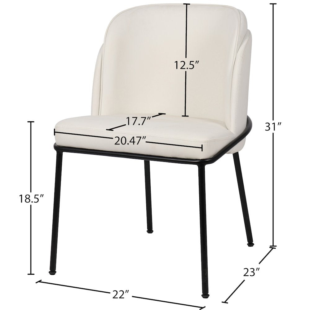Jagger White Vegan Leather Dining Chair, Set of 2
