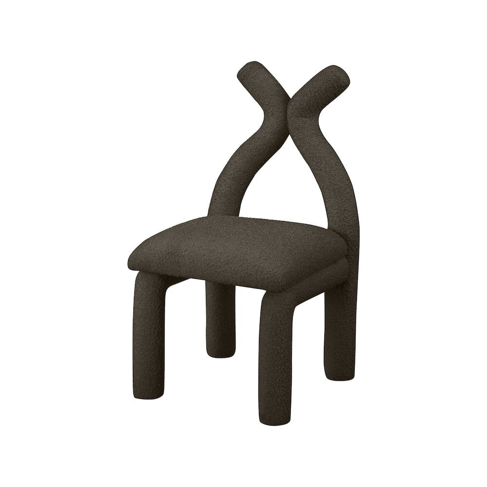 Xena Brown Boucle Fabric Accent/Dining Chair