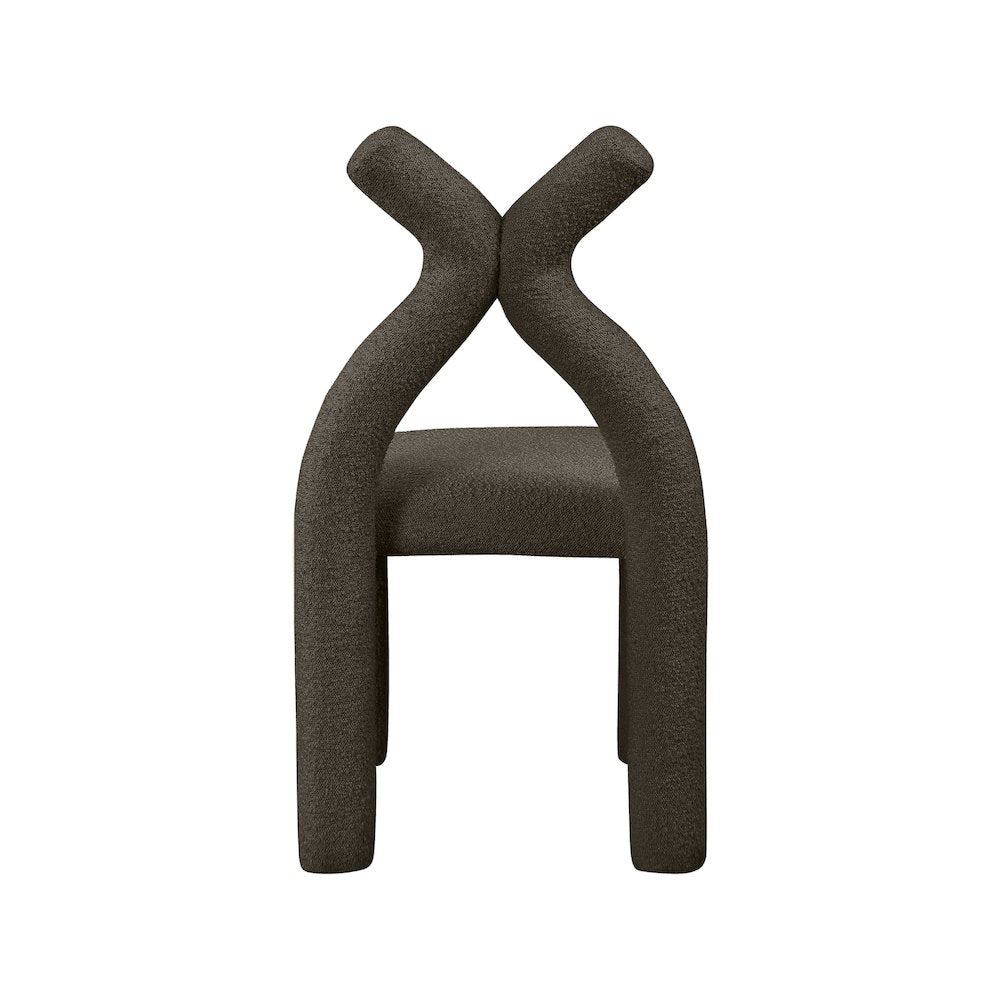 Xena Brown Boucle Fabric Accent/Dining Chair