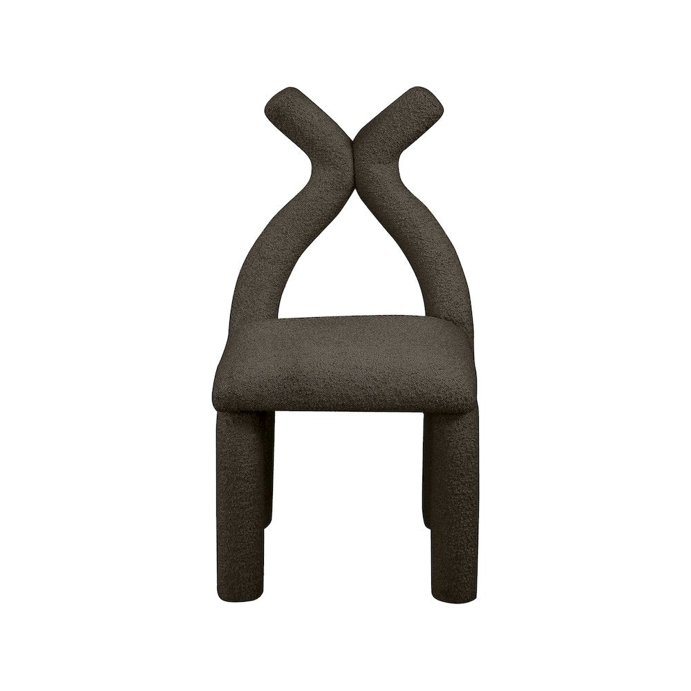 Xena Brown Boucle Fabric Accent/Dining Chair