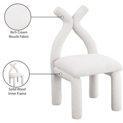 Xena Cream Boucle Fabric Accent/Dining Chair