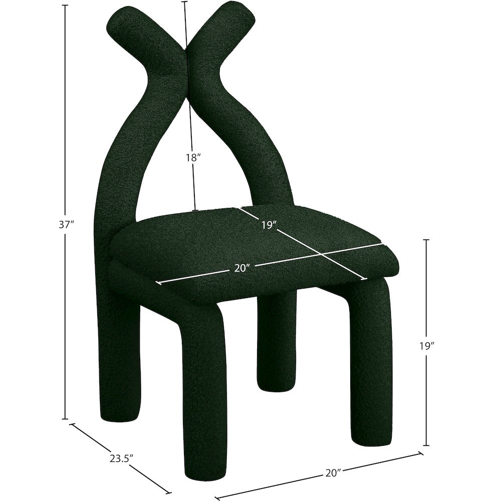 Xena Green Boucle Fabric Accent/Dining Chair