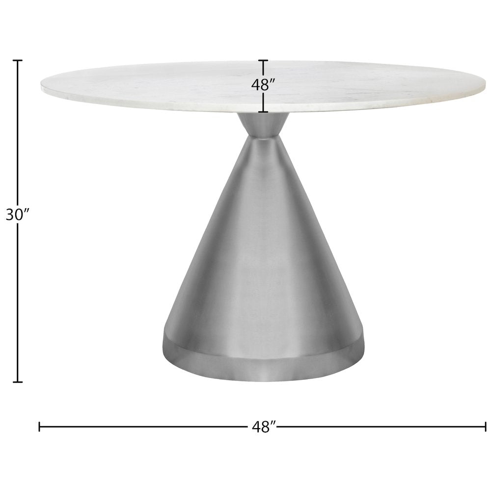 Emery White Marble Dining Table