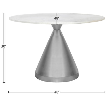 Emery White Marble Dining Table
