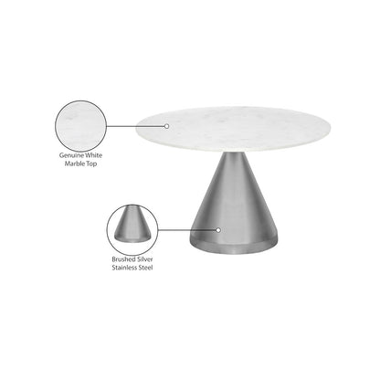Emery White Marble Dining Table