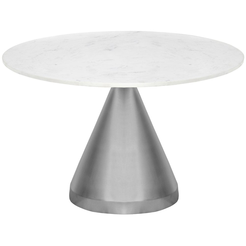 Emery White Marble Dining Table