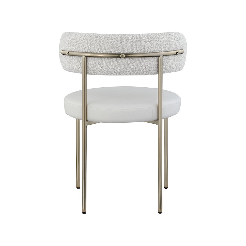 Beacon Cream Vegan Leather and Boucle Fabric Dining Chair, Set of 2