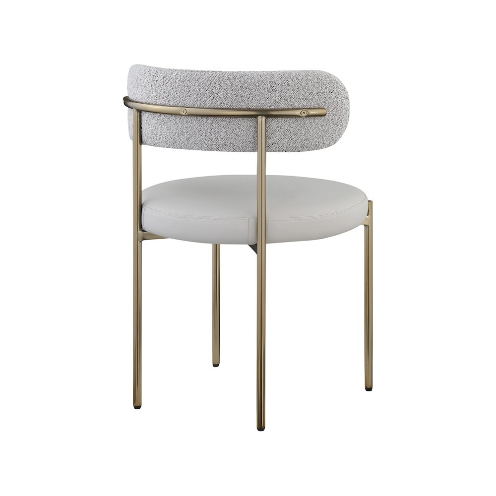 Beacon Taupe Vegan Leather and Boucle Fabric Dining Chair, Set of 2