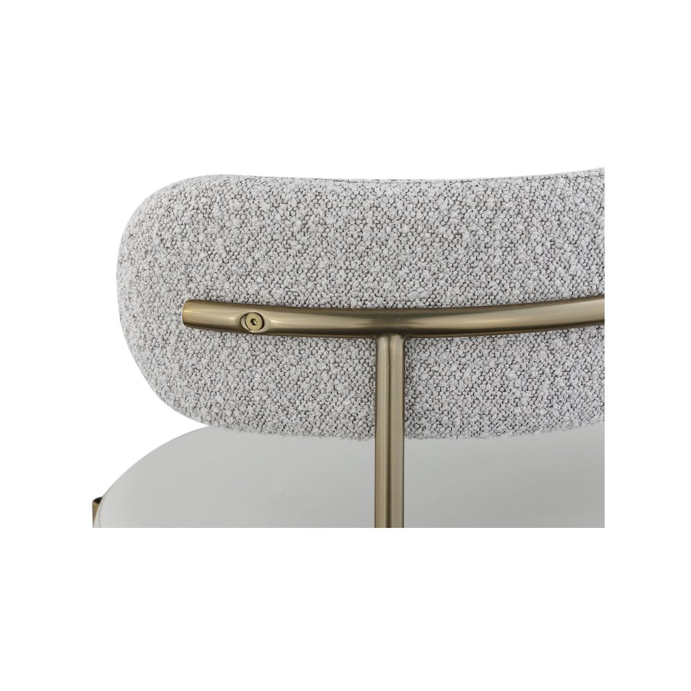 Beacon Taupe Vegan Leather and Boucle Fabric Dining Chair, Set of 2