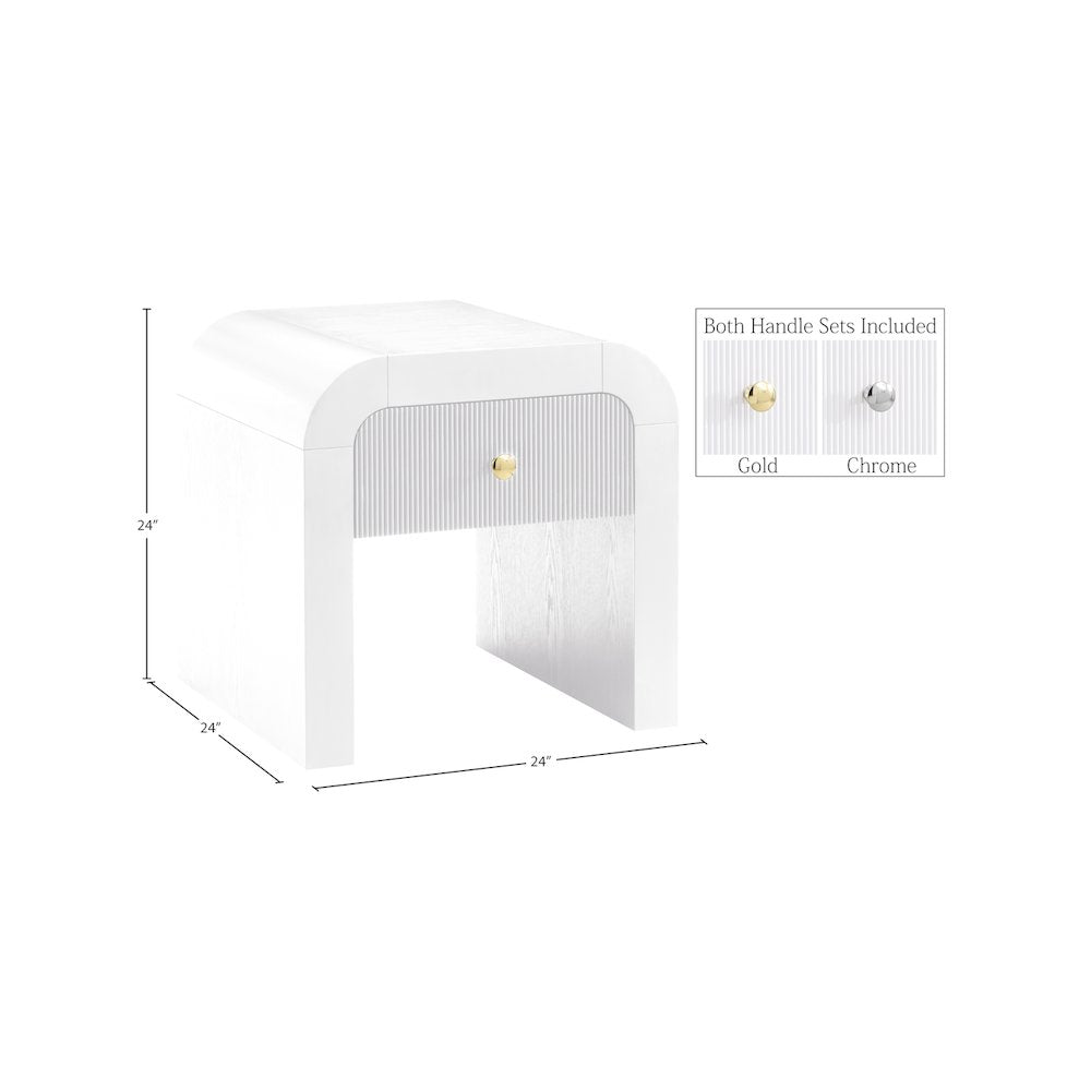 Artisto White End Table