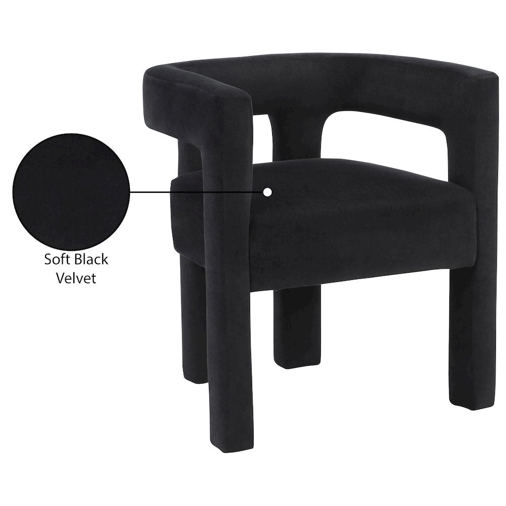 Athena Black Velvet Dining Chair