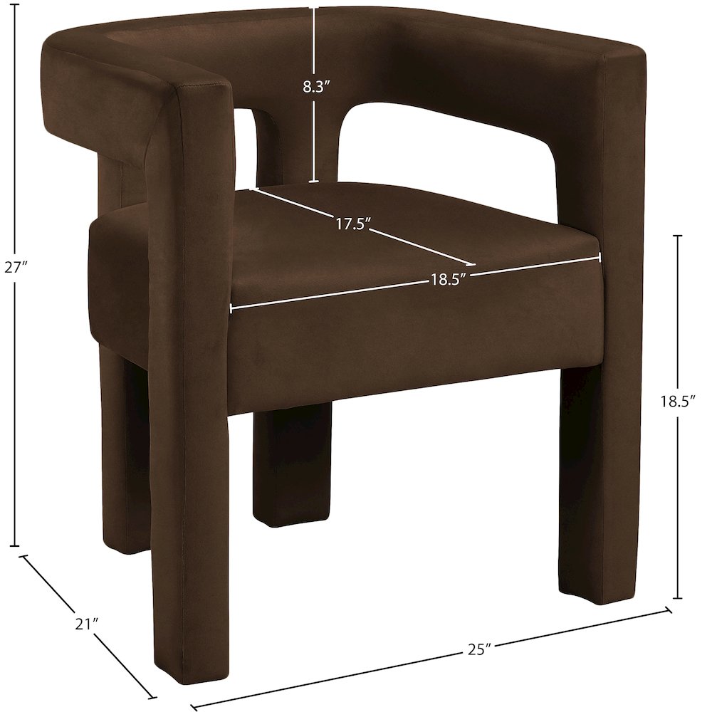Athena Brown Velvet Dining Chair