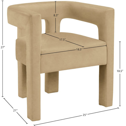 Athena Camel Velvet Dining Chair