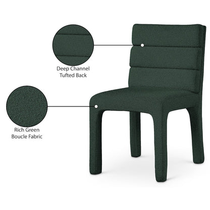 Kai Green Boucle Fabric Dining Chair, Set of 2