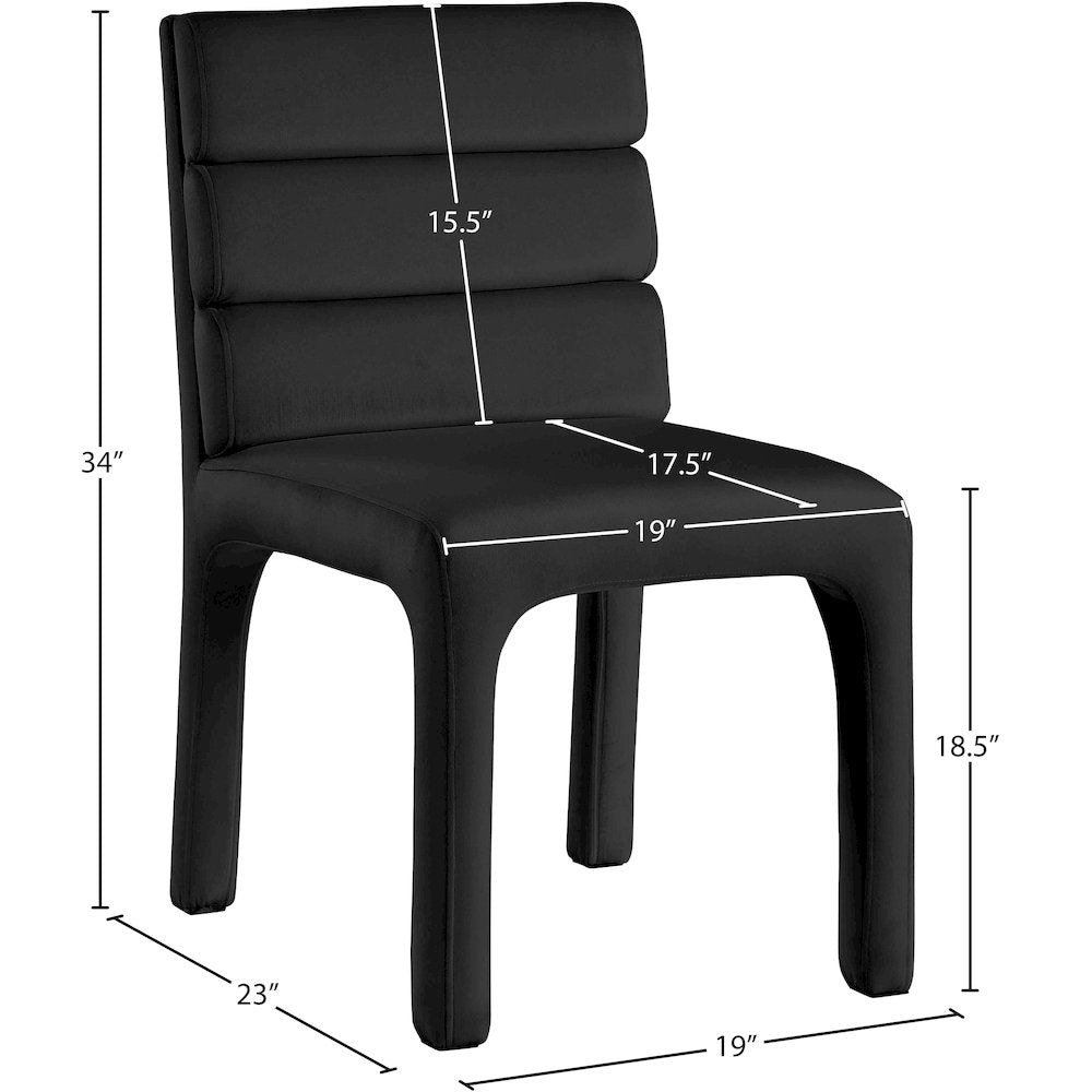 Kai Black Velvet Dining Chair, Set of 2