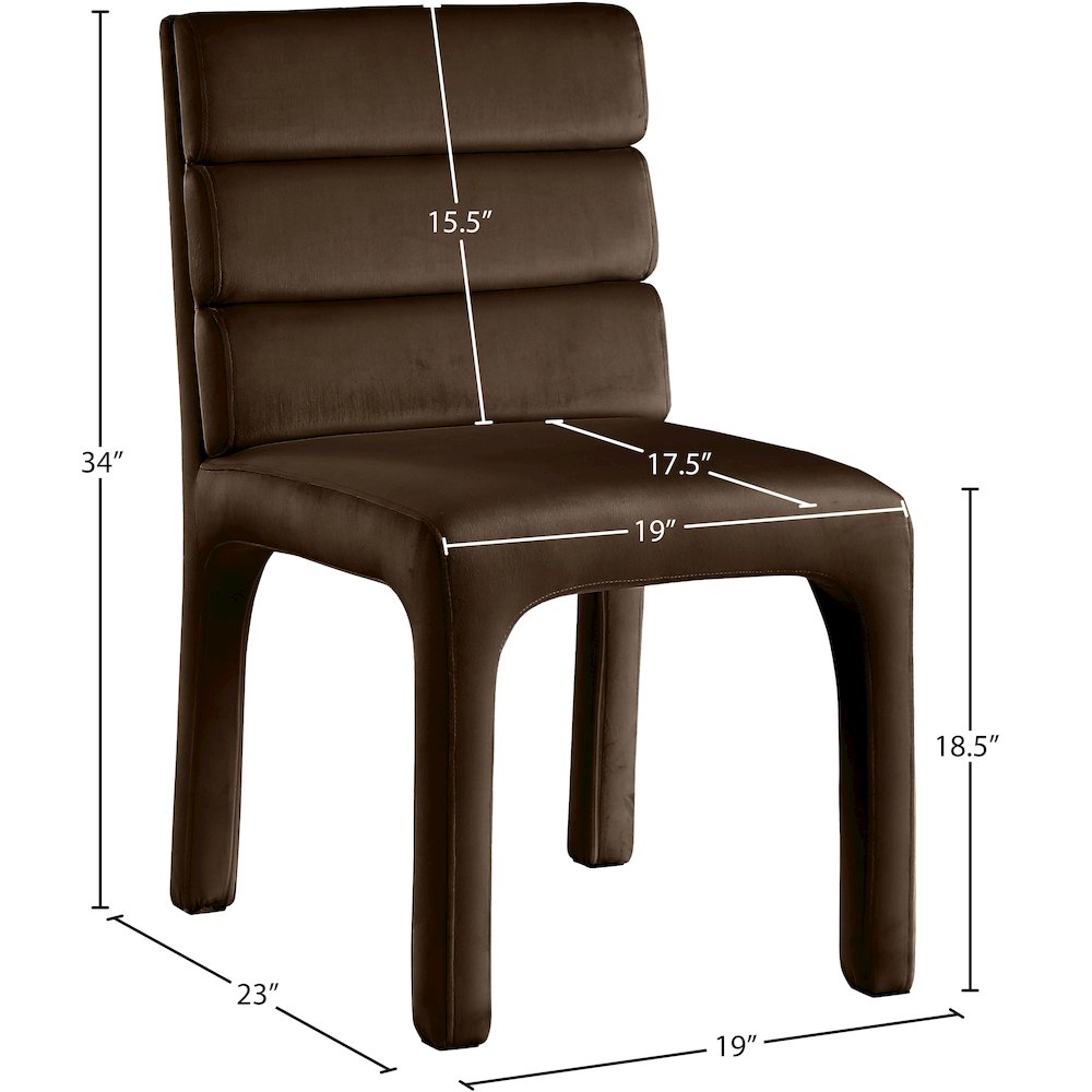 Kai Brown Velvet Dining Chair, Set of 2