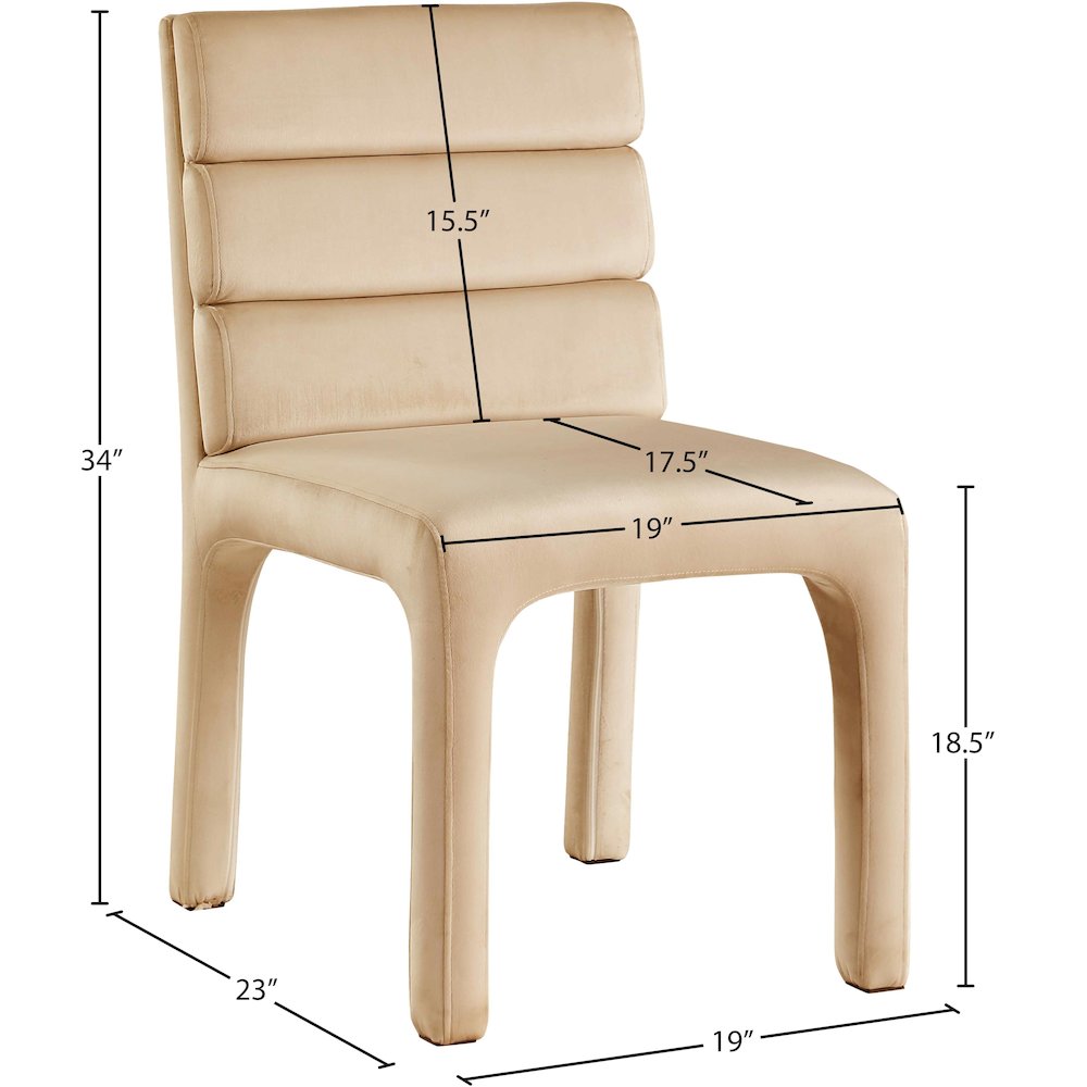 Kai Camel Velvet Dining Chair, Set of 2