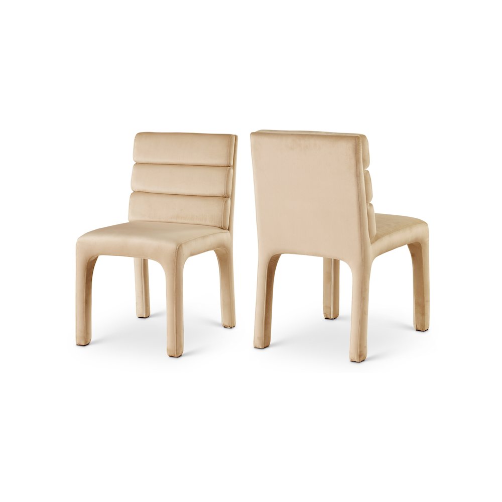 Kai Camel Velvet Dining Chair, Set of 2
