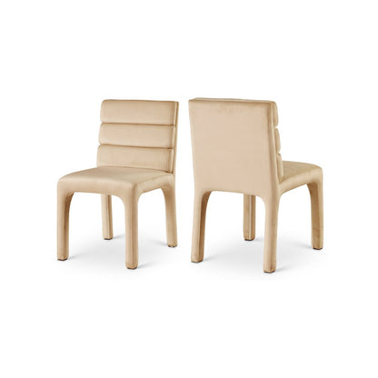 Kai Camel Velvet Dining Chair, Set of 2