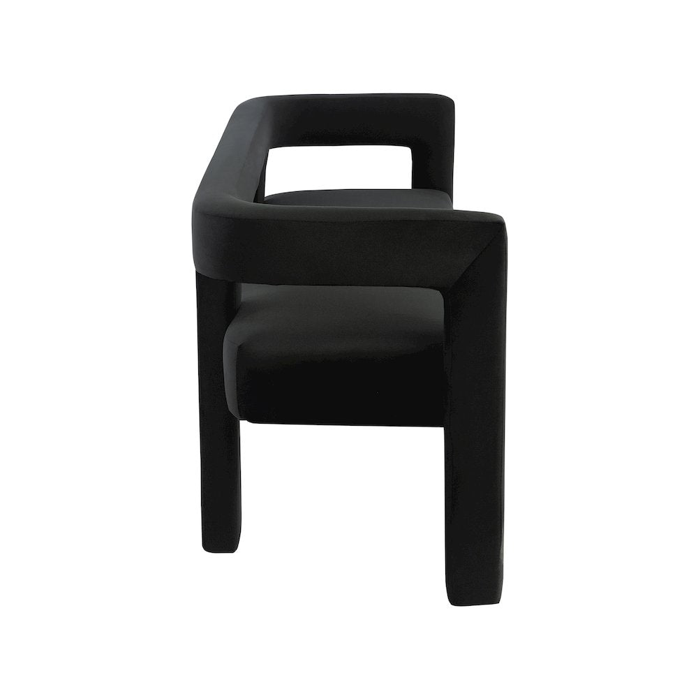 Athena Black Velvet Bench