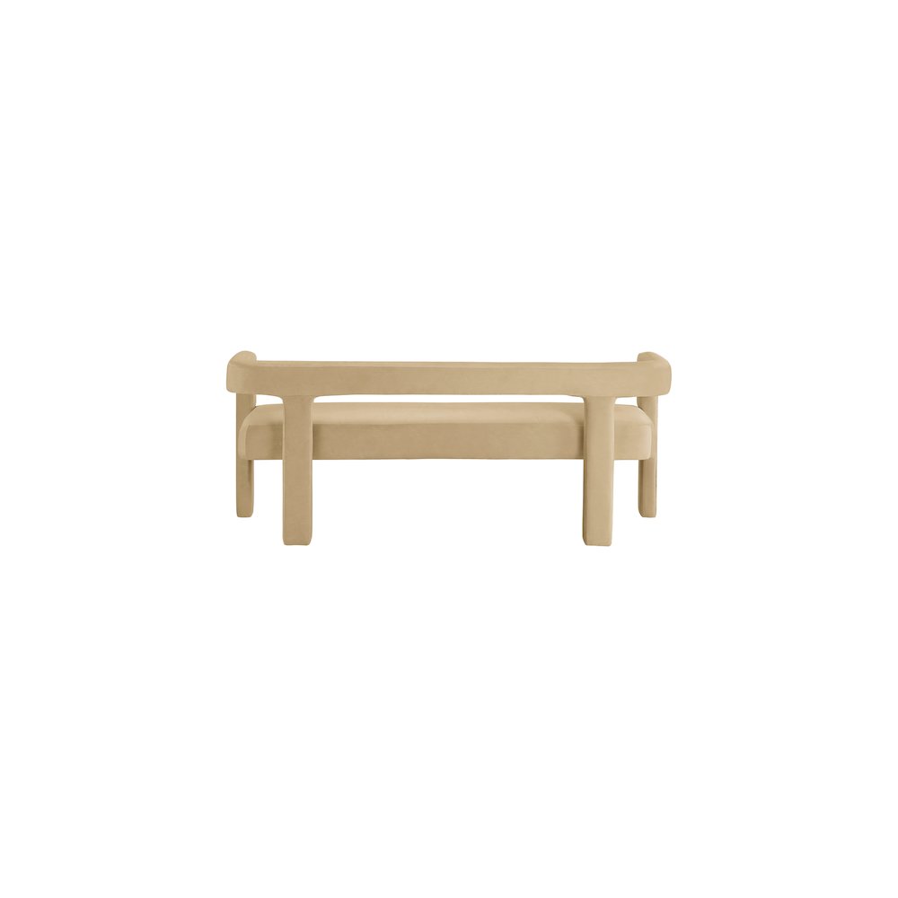 Athena Camel Velvet Bench