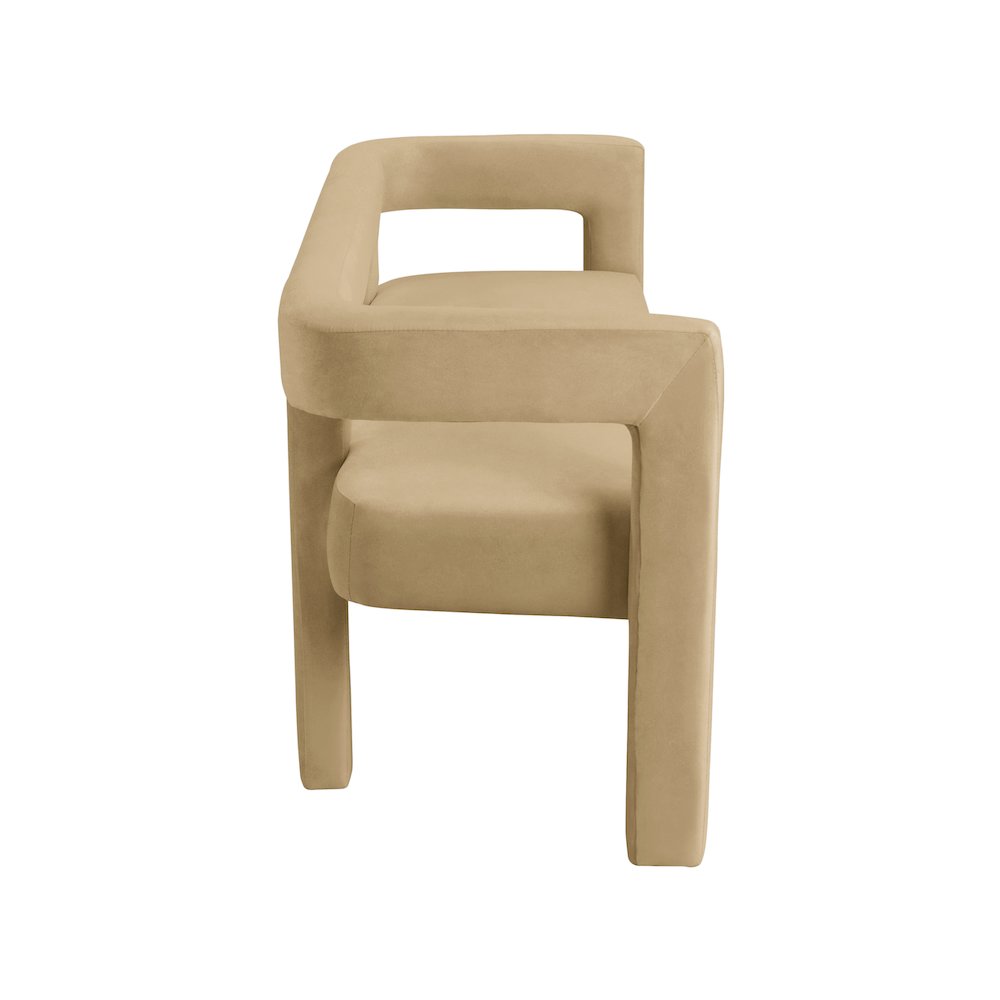 Athena Camel Velvet Bench