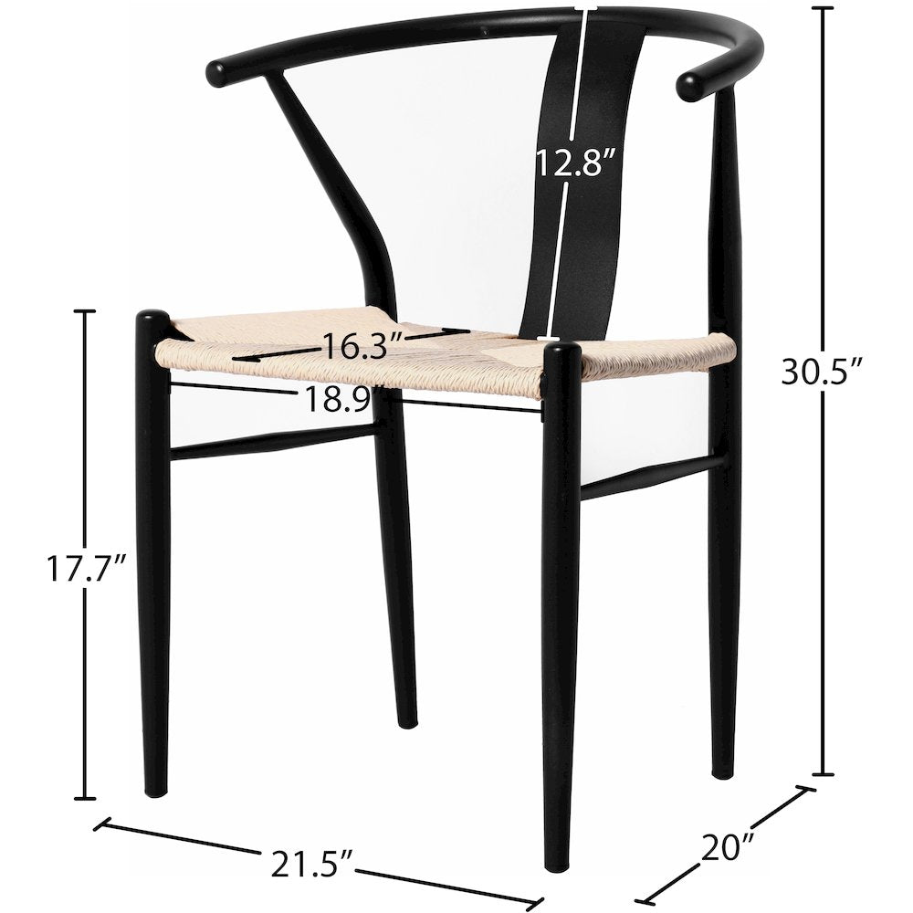 Beck Beige Hand Woven Rope Dining Chair, Set of 2