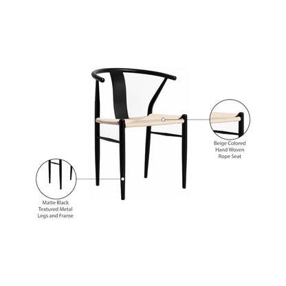 Beck Beige Hand Woven Rope Dining Chair, Set of 2