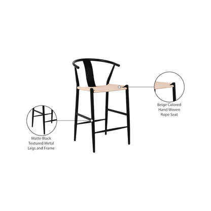 Beck Beige Hand Woven Rope Stool, Set of 2