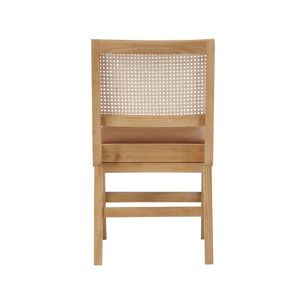 Abby Cognac Vegan Leather Dining Side Chair, Set of 2