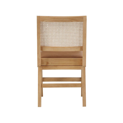 Abby Cognac Vegan Leather Dining Side Chair, Set of 2