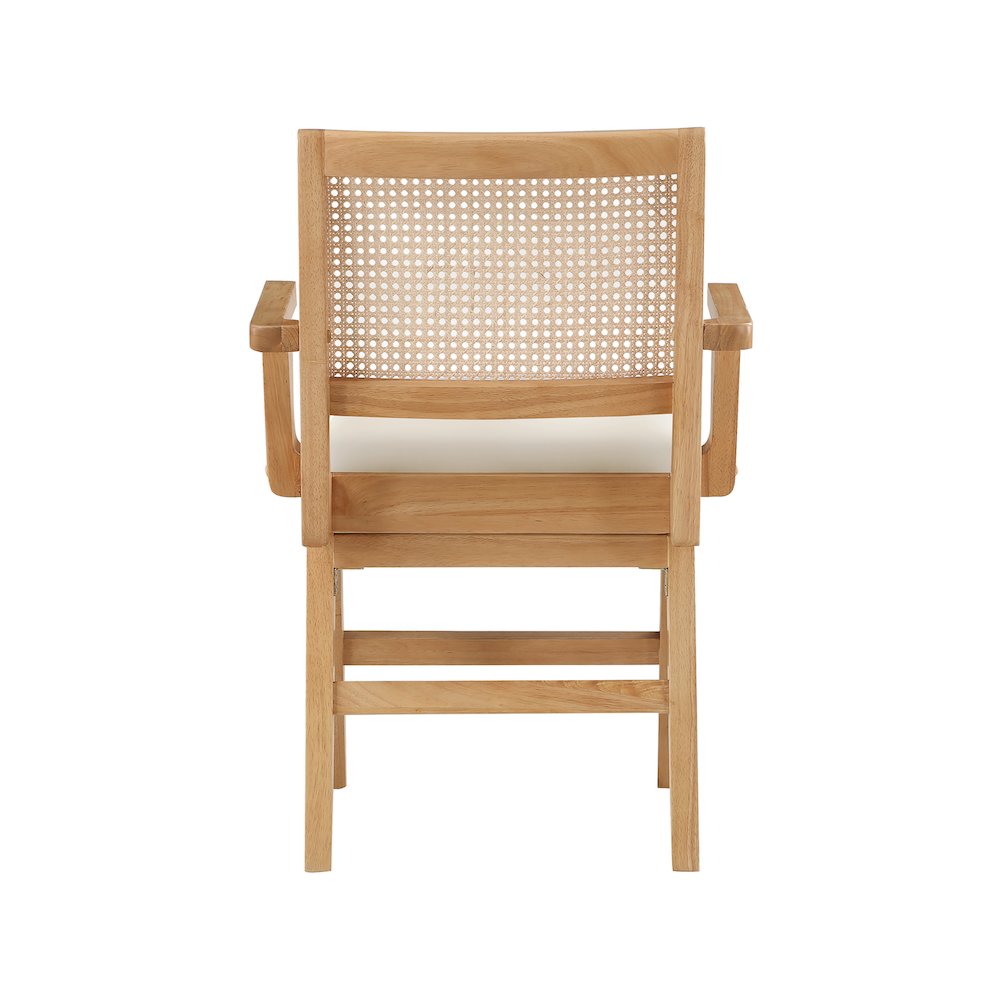 Abby Cream Vegan Leather Dining Arm Chair, Set of 2